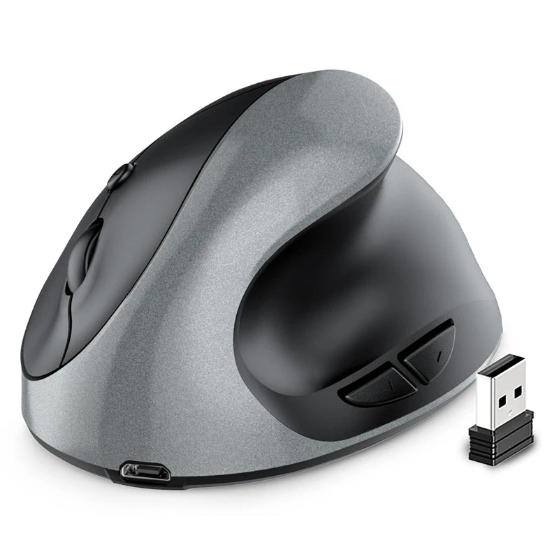Vertical Grip Silent Wireless Mouse Rechargeable Hand Designer Drawing Office Creative Ergonomic Mouse For Computer PC