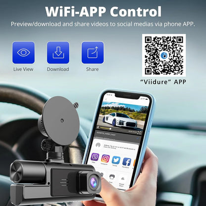3 Cameras Car DVR Wifi 1920P Inside Vehicle Dash Cam Three Way Camera DVRs Recorder Video Registrator Mini Dashcam Camcorder