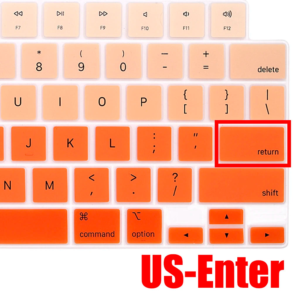 Ultra Thin Silicone Keyboard Cover Skin for MacBook Air & Pro 12/13/14/15/16inch A2991 A2992 A3113 A3114 A2179 A2338 A2681 A2941