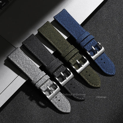 Sailcloth Watch Strap 20mm 22mm for Seiko Band Waterproof Fabric Watchband Quick Release Wristband High Quality Women Men Belt