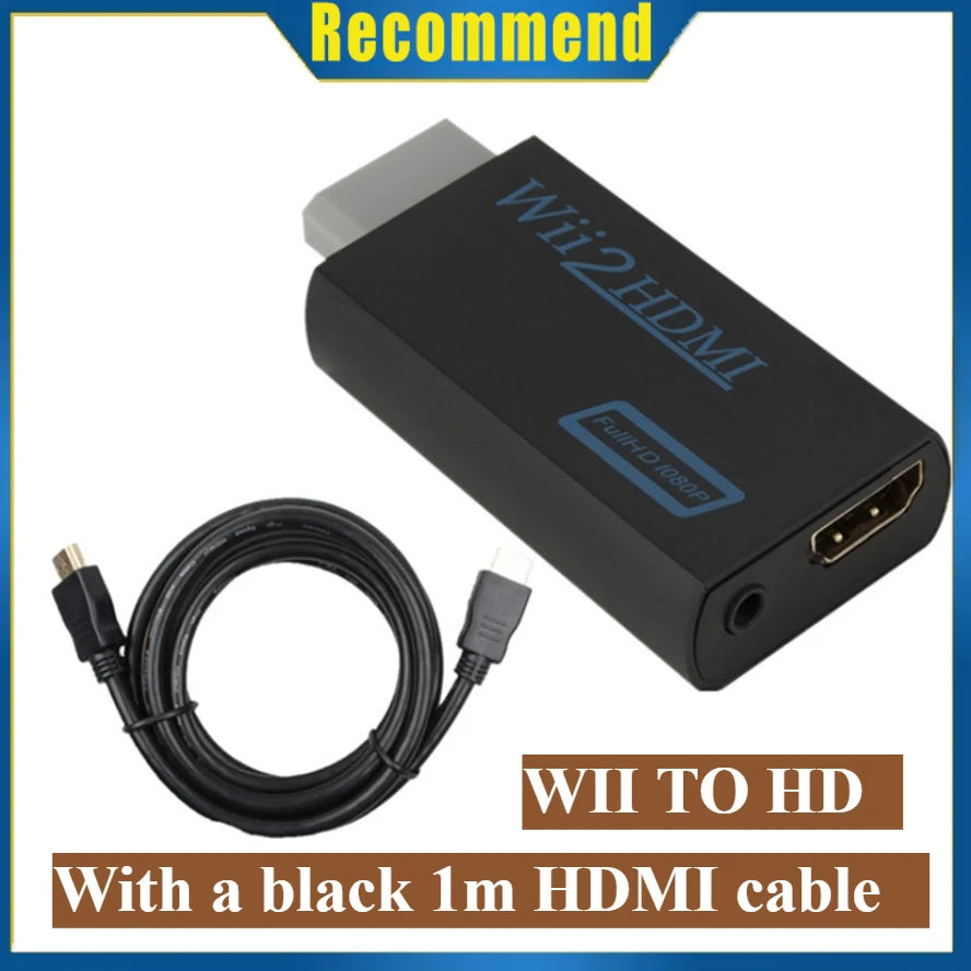 WII To HDMI Converter Full HD 1080P WII To HDMI Wii 2 HDTV Converter Wii To HDMI Adapter 3.5mm Audio for PC HDTV Monitor Display