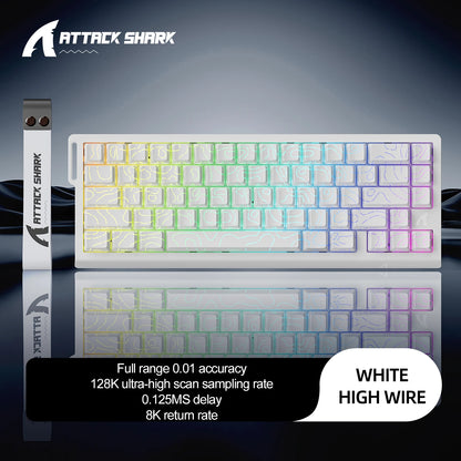 ATTACK SHARK X68HE Magnetic Keyboard Red Wired Mechanical for Pro Gaming 0.01mm Rapid Trigg 8000Hz SOCD/Rs 0.125ms 128K Rate
