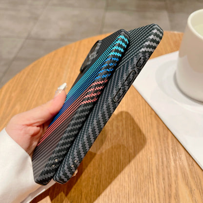 Luxury Carbon Fiber Kevlar Pattern For Magsafe Magnetic Case For iPhone 17 Air 16 15 14 Plus 13 12 11 Pro Max Shockproof Cover
