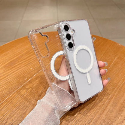Magnetic Magsafe Wireless Charge Case for Samsung Galaxy S25 S24 S23 S22 S21 Plus S 25 24 23 21 FE Ultra Clear Shockproof Cover