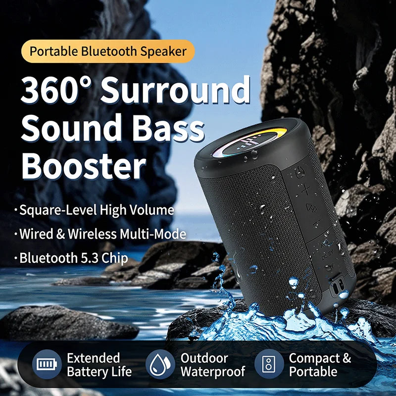 NEW Powerful Bluetooth Long Battery Life Speaker, Bass Wireless, LED Light, Outdoor Speakers, Gathering，Subwoofer, Game sound