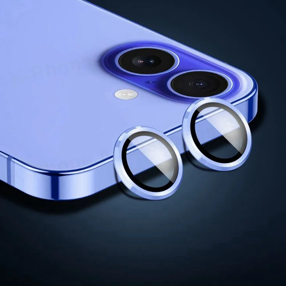 Aluminum Metal Ring Camera Protector For IPhone 16 Plus Rear Lens Tempered Glass Cover For IPhone 16+ 16Plus Lens Protective Cap