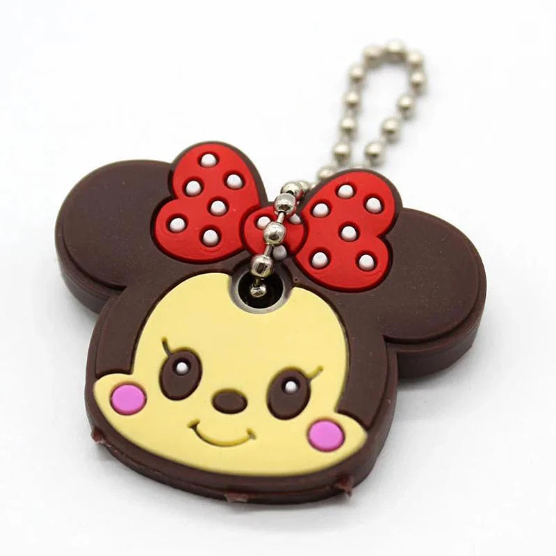 Cartoon Silicone Protective Key Cover Sleeve Key Control Dust Cover Holder Case Cute Animation Figures Keychain Keyring Pendant