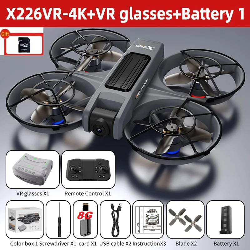 X226 Drone Professional 4K HD Dual Camera LCD VR Remote Control WIFI FPV UAV RC Quadcopter Aerial Photography Airplane Toy Gifts