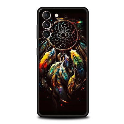 Mandala Dreamcatcher Phone Case for Samsung Galaxy S24 S23 S22 S20 S21 FE Ultra S10 S10E S9 S8 Plus 5G Silicone TPU Cover Capas