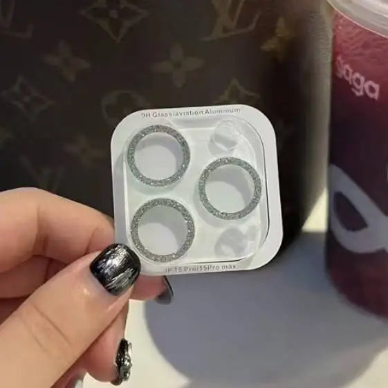 2PCS Bling Glitter Diamond Camera Lens Protector For Apple Iphone 16 15 13 12 Pro Max Sreen Protectors Film For iPhone 16 14plus