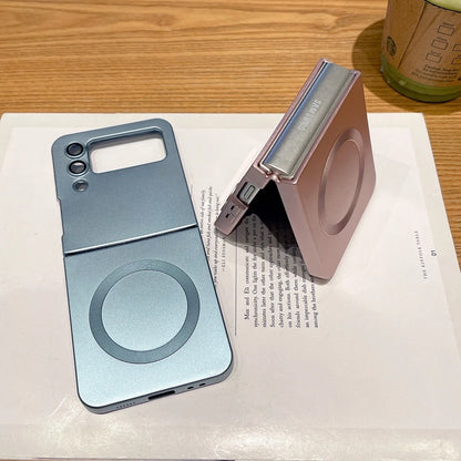 for Samsung ZFlip 4 Luxury for Magsafe Matte Case for Samsung Galaxy Z Flip 6 4 3 5 7 Flip4 Wireless Charger Soft Silicone Cover