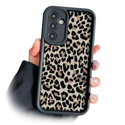 Leopard Wrist Chain Lanyard Case for Samsung S25 S24 S23 S22 S21 Plus Ultra S20 FE A50 A05 11 30 20 Soft TPU Phone Cover