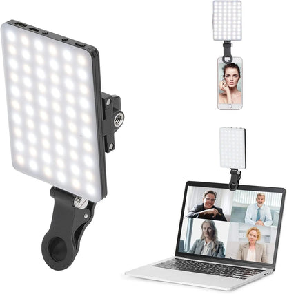 LED Portable Clip-on Selfie Light; Video Conference Lighting, 3 Lighting Modes, Suitable for iPhone Camera Laptop