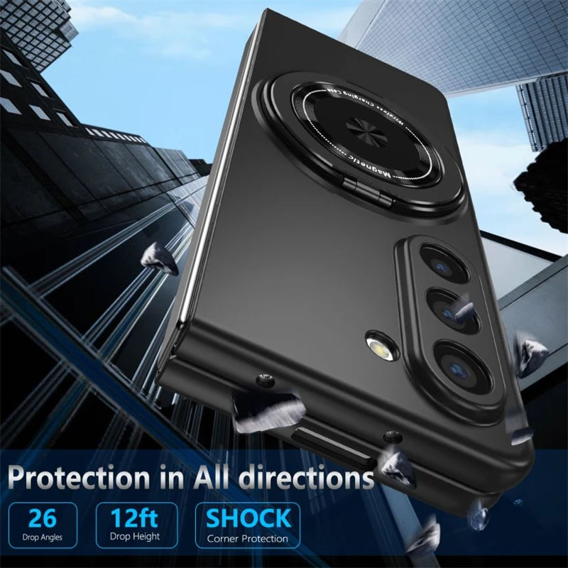 360° Magnetic Ring Kickstand Case for Magsafe Samsung Galaxy Z Fold 6 5 4 3 ZFold Fold6 Fold5 Fold4 5G Macsafe Holder Hard Cover