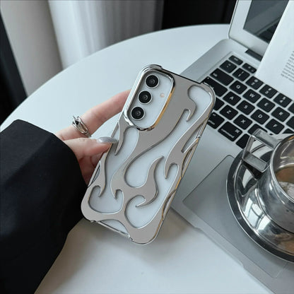 New 3D Flame pattern Case For Samsung Galaxy S25 S24 S22 S23 Ultra Plus A16 A06 A55 Fashion Hollow Slim Shockproof soft Cover