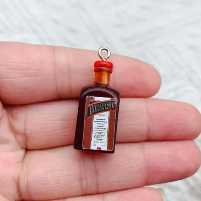10pcs Mini Alcoholic Drink Bottle Resin Charms Popular Wine Bottles Pendant For Earring Keychain Diy Cute Jewelry Making
