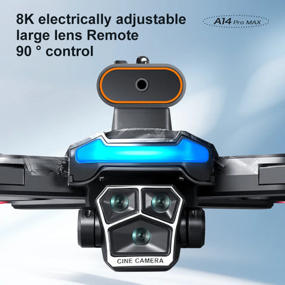 Lenovo  A14Pro max GPS Brushless 8K three Camera Optical Flow Obstacle Avoidance Foldable Quadcopter RC Distance Drone Toys