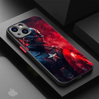 Marvel Captain America Phone Case for iPhone 13 Mini 7 8 Plus XR 12 16 14 Pro SE 16e 11 Pro 15 XS Max 13 Matte Cover