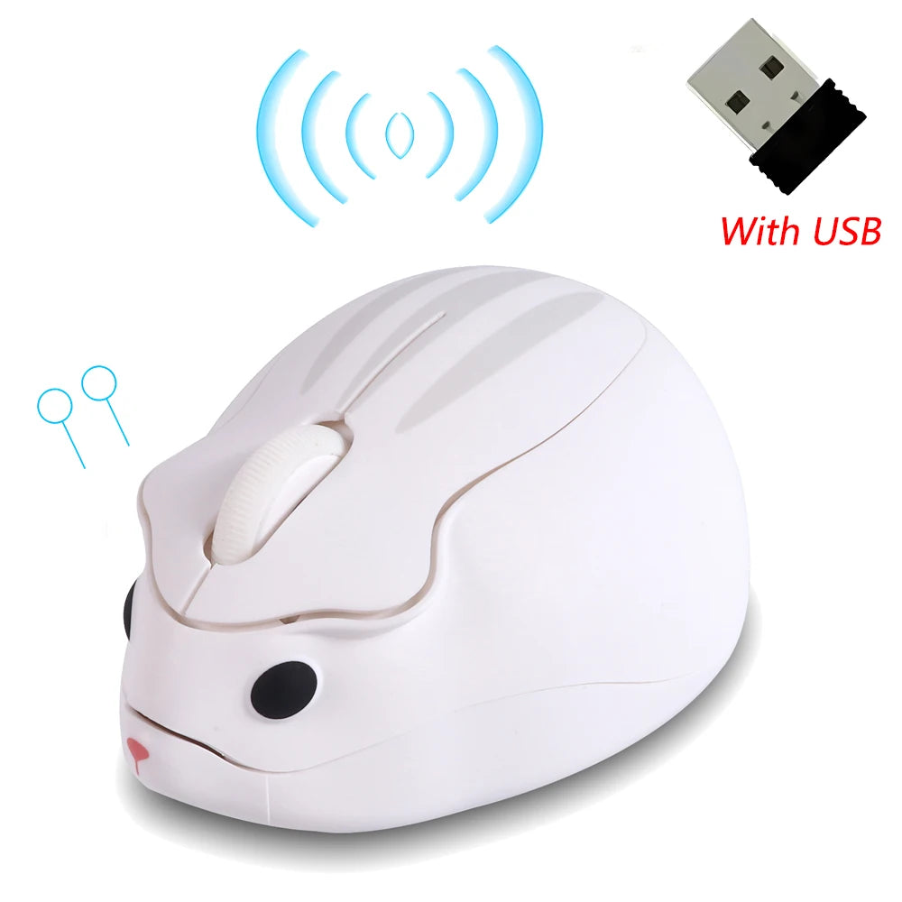Cute Cartoon Hamster Shape Creative Mouse Bluetooth/2.4G Mini Wireless Mute Ergonomic Optical Mice PC Laptop Desktop Universal