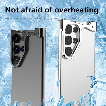 For Samsung Galaxy S23 S24 S25 Ultra S25 Plus Phone Case Irregular Titanium Alloy Bumper Shell With Borderless Protective Cover