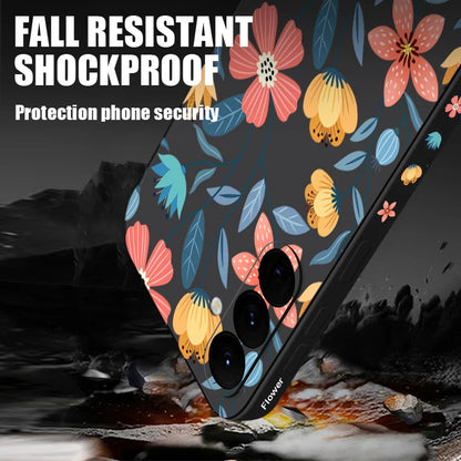 Colorful Flower Case For Samsung Galaxy S24 S23 S22 Ultra S21 S20 FE A56 A15 A35 A55 A52 A53 A54 5G S25 Silicone Lanyard Case