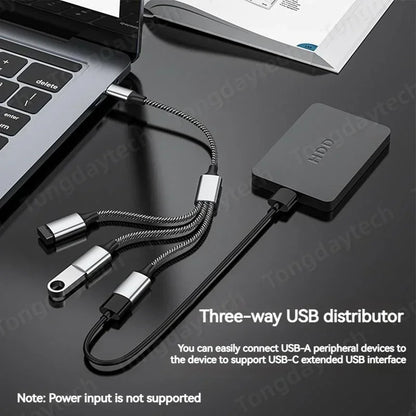 Répartiteur de Hub USB de Type C à 4 ports, Transmission rapide de données, adaptateur OTG Extensions de Hub USB multi-appareils
