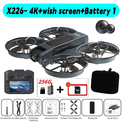 X226 Drone Professional 4K HD Dual Camera LCD VR Remote Control WIFI FPV UAV RC Quadcopter Aerial Photography Airplane Toy Gifts
