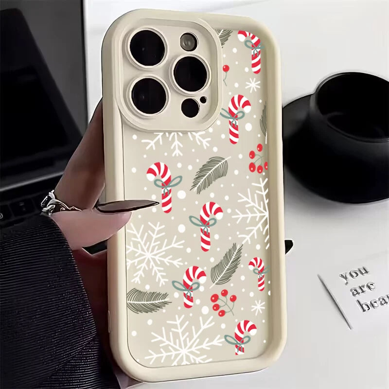 Phone Case For iPhone 17 16 15 14 Pro Max 11 12 13 Pro Max 7 8 Plus XR X XS Max Merry Christmas New Year Gifts Shockproof Cover
