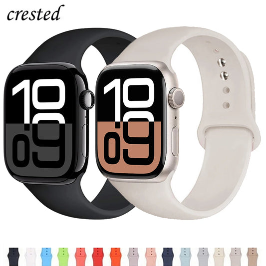 Silicone Band for Apple Watch Straps 40 mm 49mm 44 mm 45mm 46mm 42mm 41mm Sports Bracelet iWatch Series 11 10 9 8 7 SE Ultra 3/2