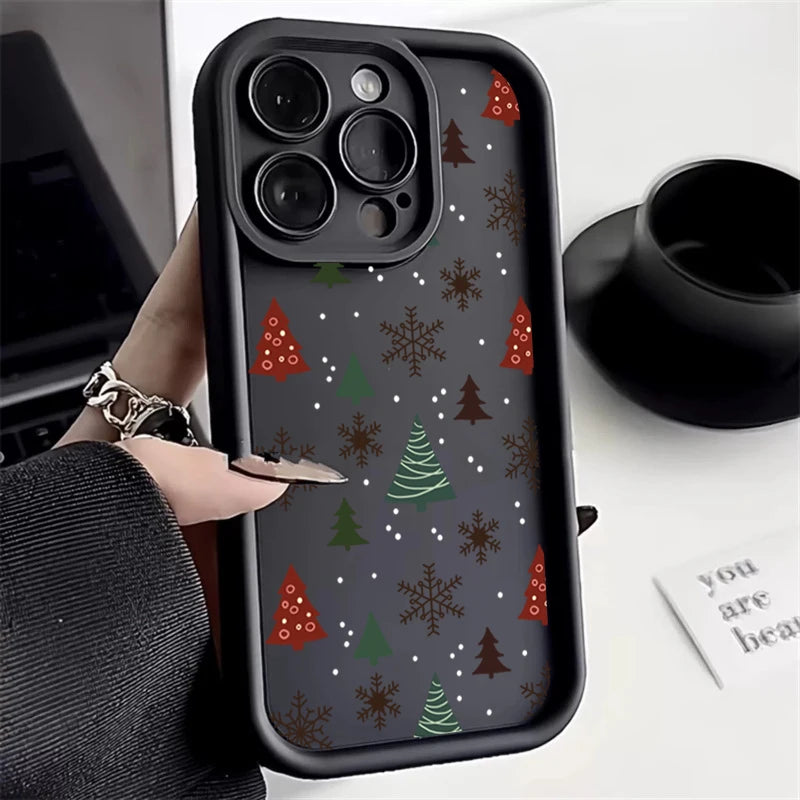 Phone Case For iPhone 17 16 15 14 Pro Max 11 12 13 Pro Max 7 8 Plus XR X XS Max Merry Christmas New Year Gifts Shockproof Cover