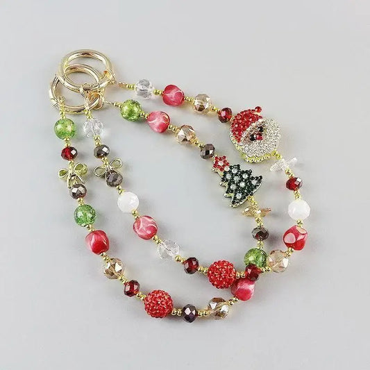 Cute Christmas Phone Chain Pendant Wrist Strap Anti-lost Lanyard Festival For iPhone Decorative Strap Bracelet Phone Accessories