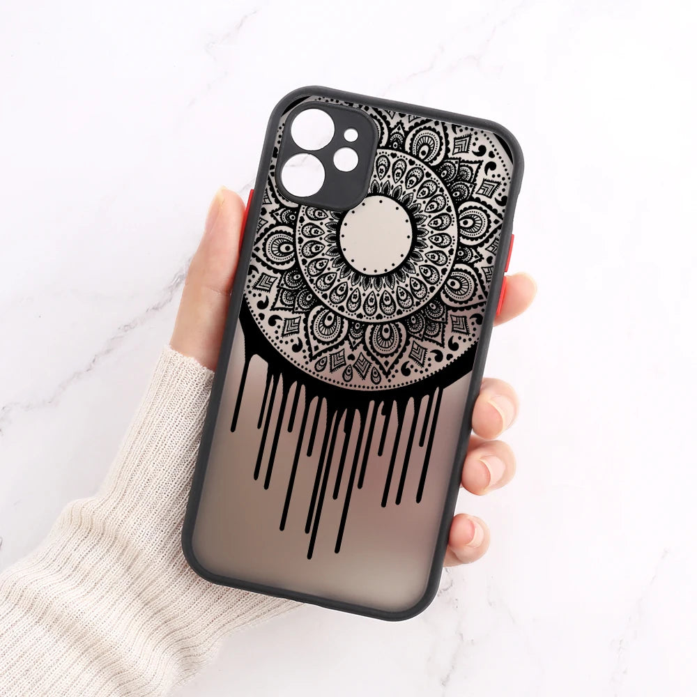 Mandala Dreamcatcher Case For iPhone 11 13 14 12 15 Pro Max Mini XR XS Max 6s 8 7 Plus SE 2022 2020 Clear Shockproof Phone Cover