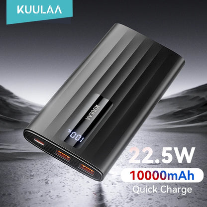 KUULAA Power Bank 10000mAh 22.5W PD Fast Charging Portable Charger External Battery For iPhone 15 14 13 Samsung Huawei Powerbank