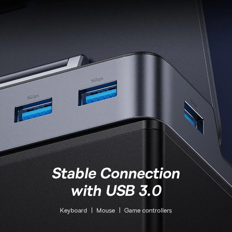 Baseus USB C Docking Station for Steam Deck Nintend Switch Type C to HDMI-compatible 4K@60Hz RJ45 PD 100W Type C USB 3.0 Hub
