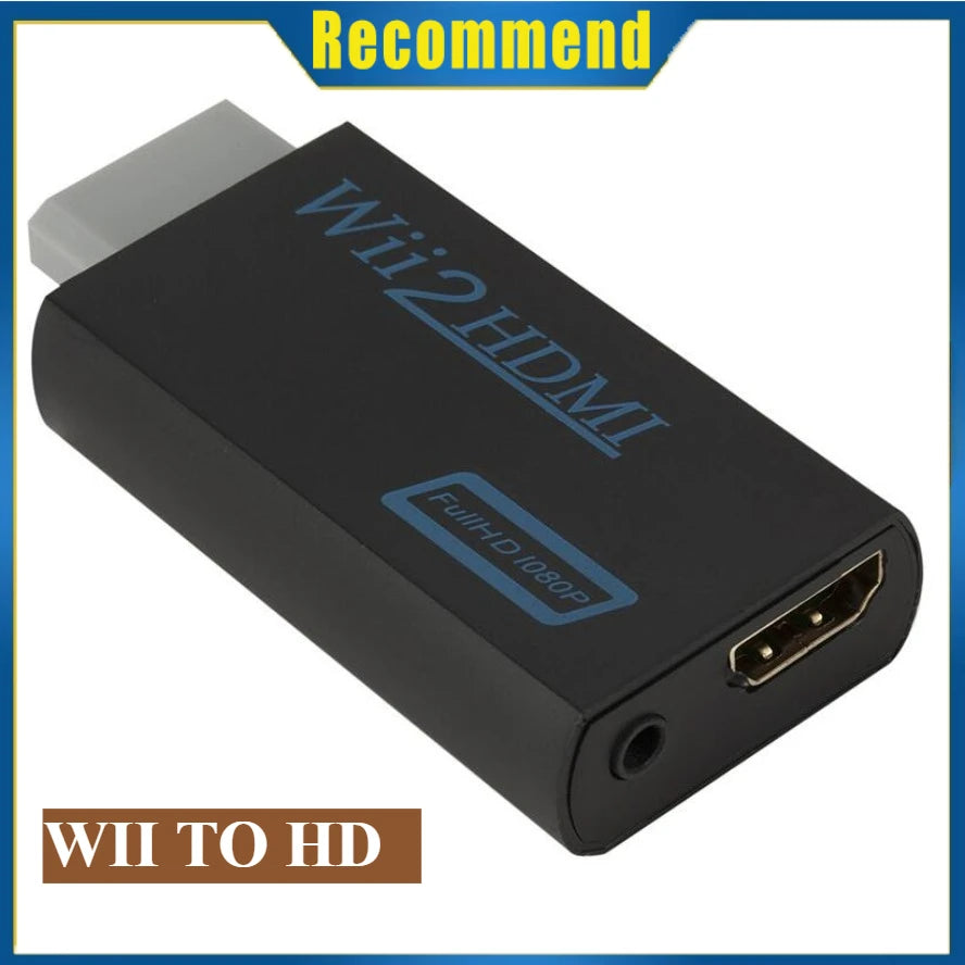 WII To HDMI Converter Full HD 1080P WII To HDMI Wii 2 HDTV Converter Wii To HDMI Adapter 3.5mm Audio for PC HDTV Monitor Display