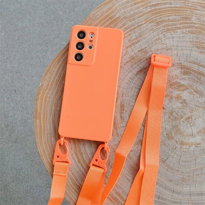 Crossbody Lanyard Necklace Case For Samsung Galaxy A32 A22 A12 A52 S21 S20 FE S22 S23 Ultra Plus Soft Silicone Cord Strap Cover