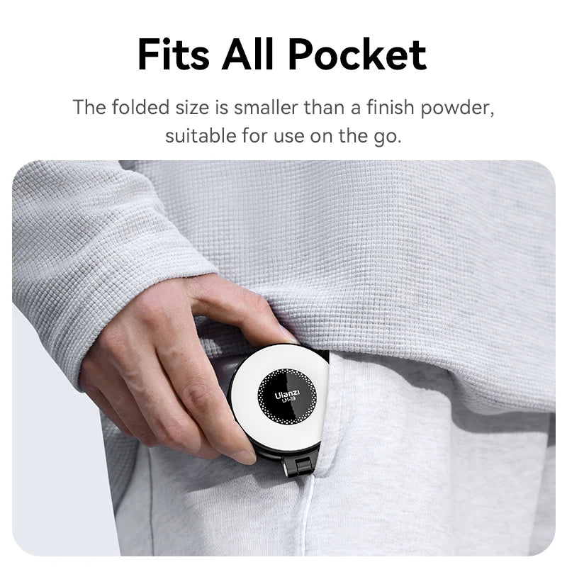 Ulanzi LM19 MagSafe Light Bi-Color Flip Fill Light Suitable for Magnetic Mobile Phones CRI 95+ for Vlog Livestream Photograph