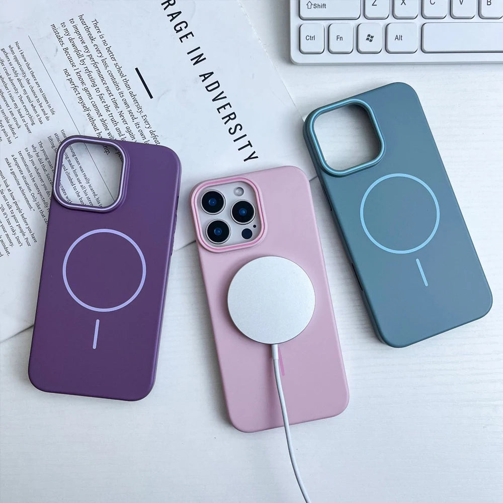 For Magsafe PC Slim Magnetic Phone Case For iPhone 17 Air 16 Pro Max 16E 11 12 13 14 15 Plus 17 Pro Max Matte Bumper Hard Cover