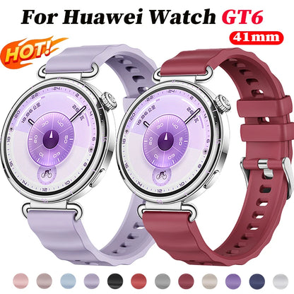 18mm Silicone Band for Huawei Watch GT6 41mm Sport Strap Metal Buckle Correa for Huawei Band GT6 Smartwatch Replacement Bracelet