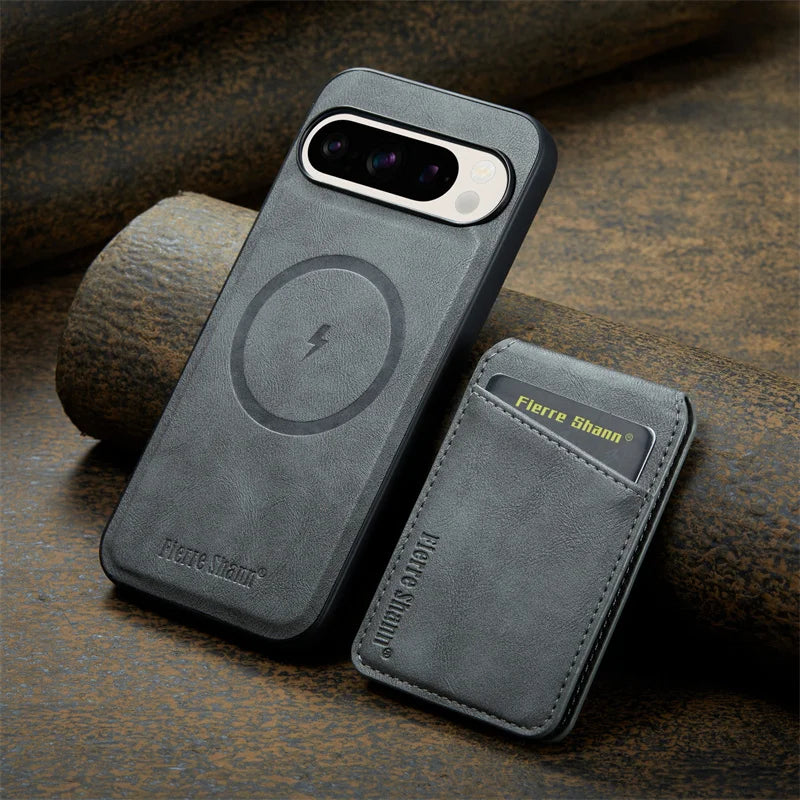 EUCAGR 2 In 1 Magnetic PU Leather Phone Case for Google Pixel 10A 9 9Pro XL 8A 8Pro 8 7 7A 7Pro Wallet Cover Cards Holder Cover