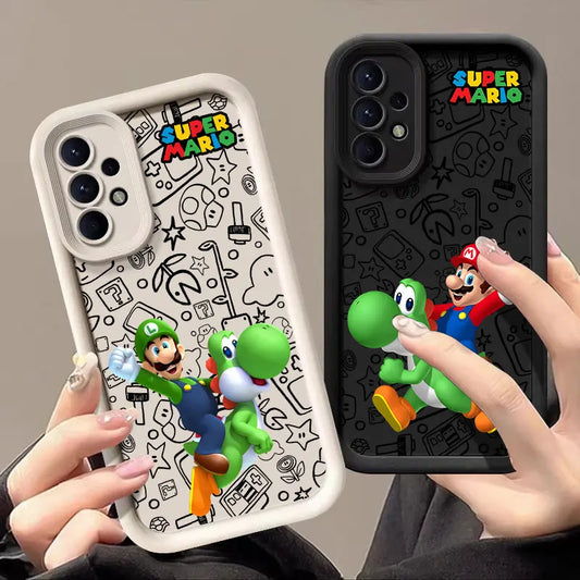Cartoon Super M-Mario Bros Phone Case For Samsung Galaxy A14 A15 S21 S22 S23 S24 FE Plus Ultra A25 A35 A52 A53 A54 A55 5G Covers