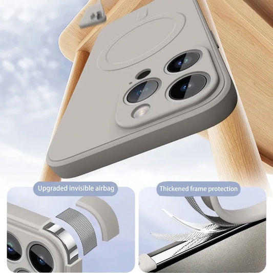 Liquid Silicone For Magsafe Wireless Charge Magnetic Case for iPhone 16 15 14 13 12 Mini 11Pro Max Plus XR Shockproof Soft Cover