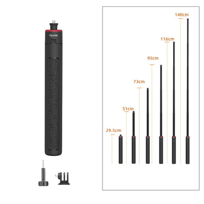 Flymile Action 5 Pro Tripod Adjustable Selfie Stick Long Hand Grip Vlgo Travel Stand for DJI OSMO 360/Action 4 Accessories
