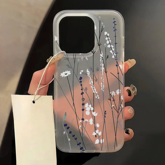 Matte Transparent Soft Silicone Phone Case For iPhone 16 15 ProMax 13 14 12 11 ProMax 12 13 Mini Tulip Silicone Shockproof Cover