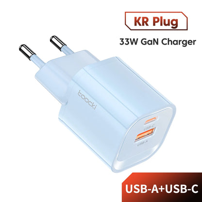 Toocki 33W GaN USB Type C Charger Quick Charge 3.0 PD 3.0 For iPhone 14 13 12 11 Pro Max XS For iPad Pro Air iPad Mini 2021