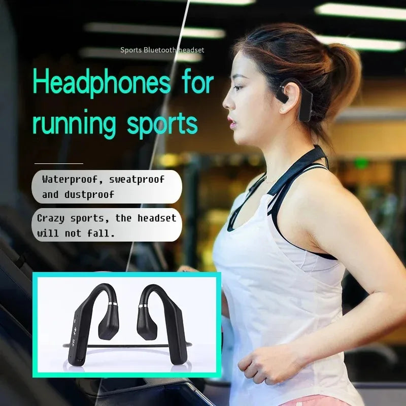 G1 Swimming Waterproof IPX5 Wireless Neckband Headphone With Microphone Support TF SD Card Bone Conduction Bluetooth Earphone