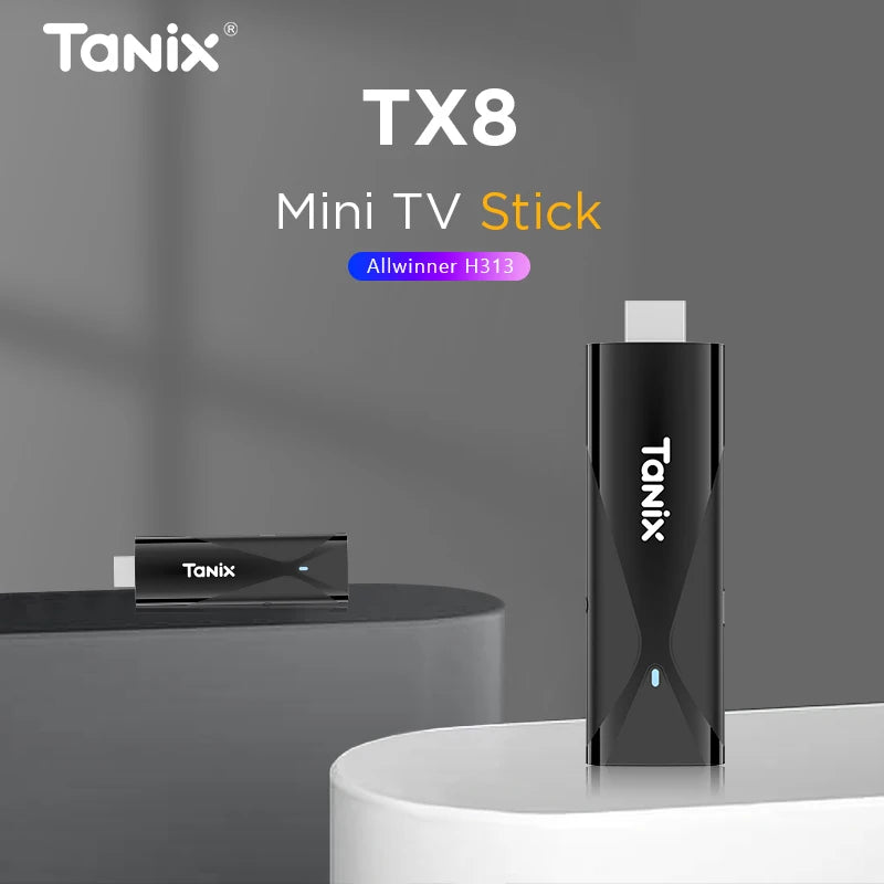 TANIX TX8 TV stick Android 10 TV Stick Allwinner H313 2GB 16GB 2.4G WIFI 4K MINI TV Dongle Smart TV Box