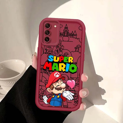 Anime M-Marios Cartoon Phone Case For Samsung Galaxy S25 S24 S23 S22 S21 S20 Ultra Plus FE 5G Eye Ladder Soft TPU Cover