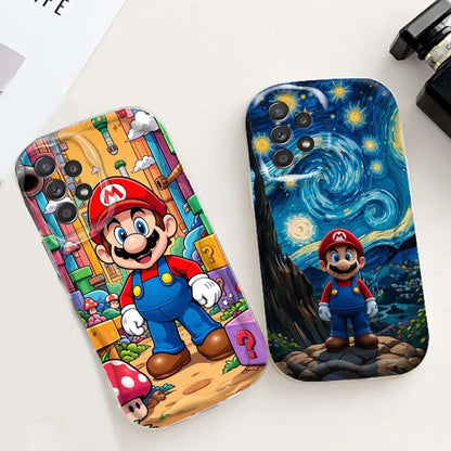 M-Marios Cartoon Popular Phone Case For Samsung A73 A72 A71 A56 A55 A54 A53 A52 A51 A32 A36 A26 A25 A13 A14 5G Wave Oil