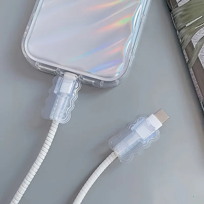 2pcs Data Cable Protector Sleeves Anti-Breakage Cord Saver Mobile Phone Accessory Flexible Cord Management